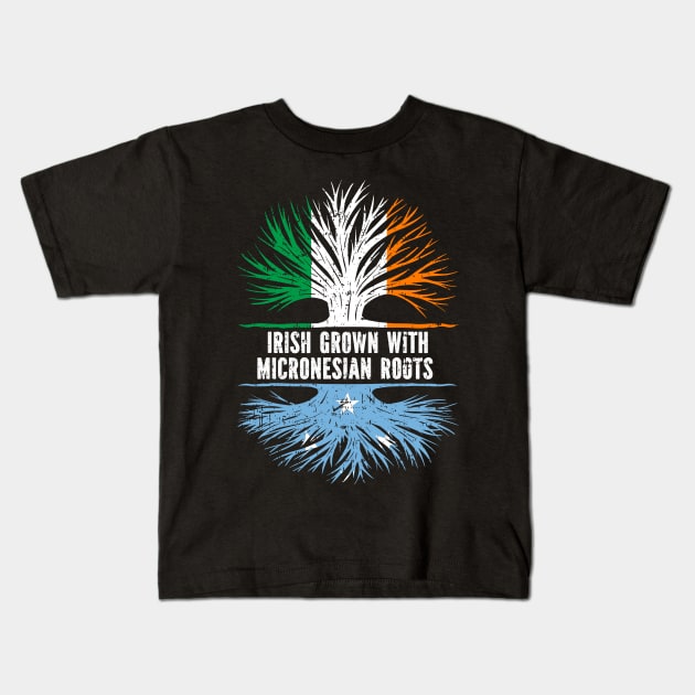 Irish Grown With Micronesian Roots Ireland Flag Kids T-Shirt by silvercoin